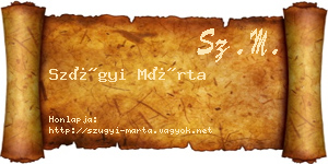 Szügyi Márta névjegykártya