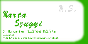 marta szugyi business card